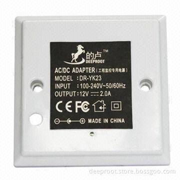 AC/DC Adapter for CCTV Camera, with 100 to 240V AC Input Voltage and 12 to 24W Output Power